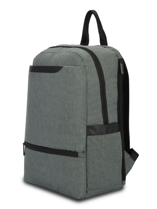 Unisex Oxford Pattern Single Compartment Light Grey Backpack