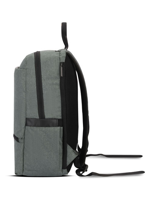 Unisex Oxford Pattern Single Compartment Light Grey Backpack