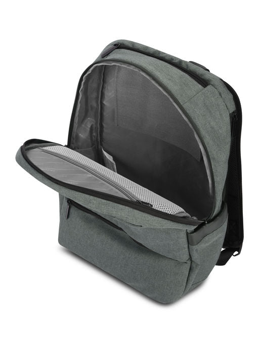 Unisex Oxford Pattern Single Compartment Light Grey Backpack