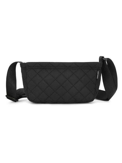 Unisex Quilted Black Side Bag