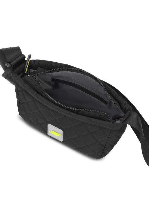 Unisex Quilted Black Side Bag
