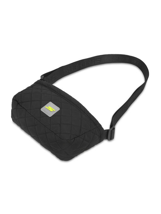 Unisex Quilted Black Side Bag