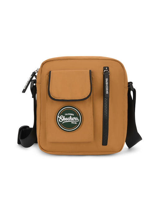 Unisex Front Pocket Brown Crossbody Bag