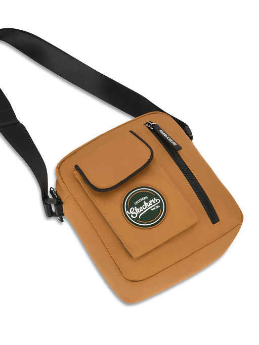 Unisex Front Pocket Brown Crossbody Bag