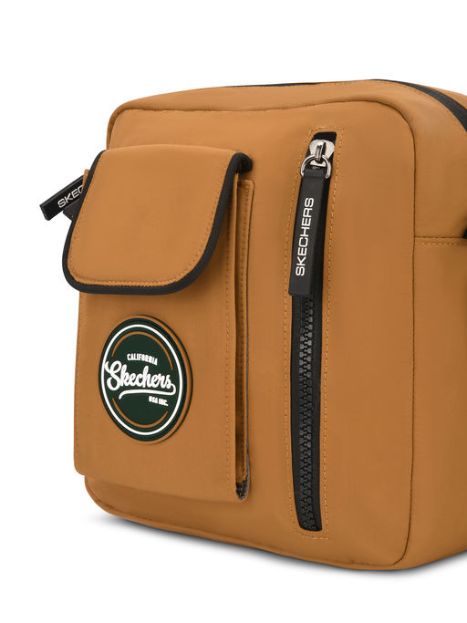Unisex Front Pocket Brown Crossbody Bag