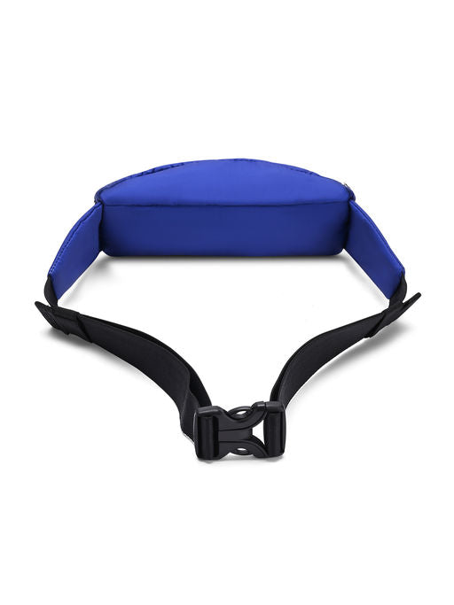 Unisex Metallic Zipper Blue Waist Bag