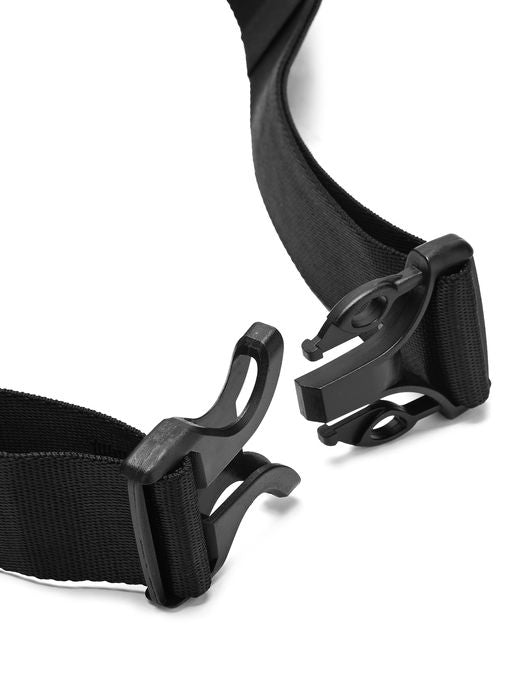 Unisex Metallic Zipper Black Waist Bag