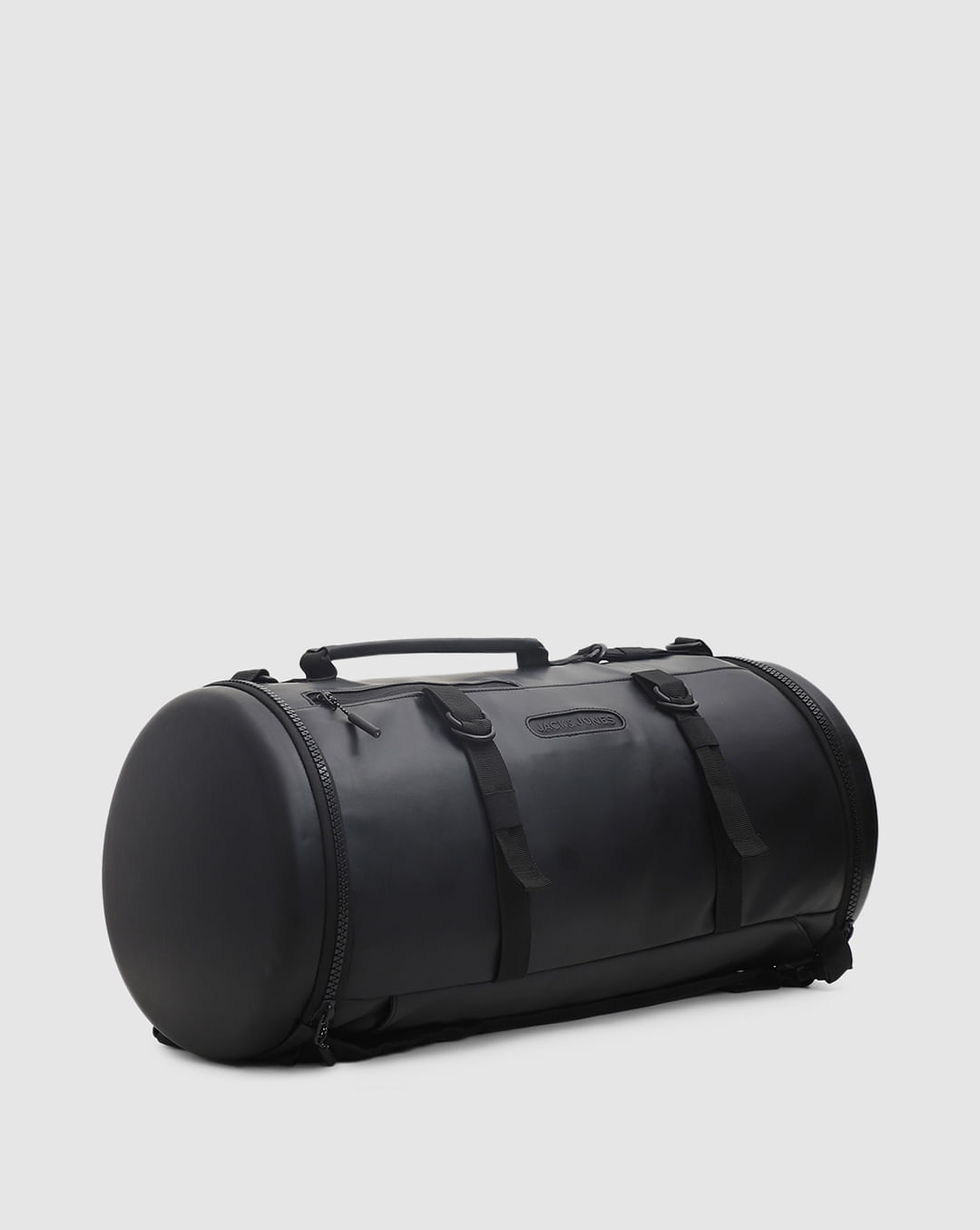 JACK & JONES BLACK HARD SHELL PU DUFFLE BAG