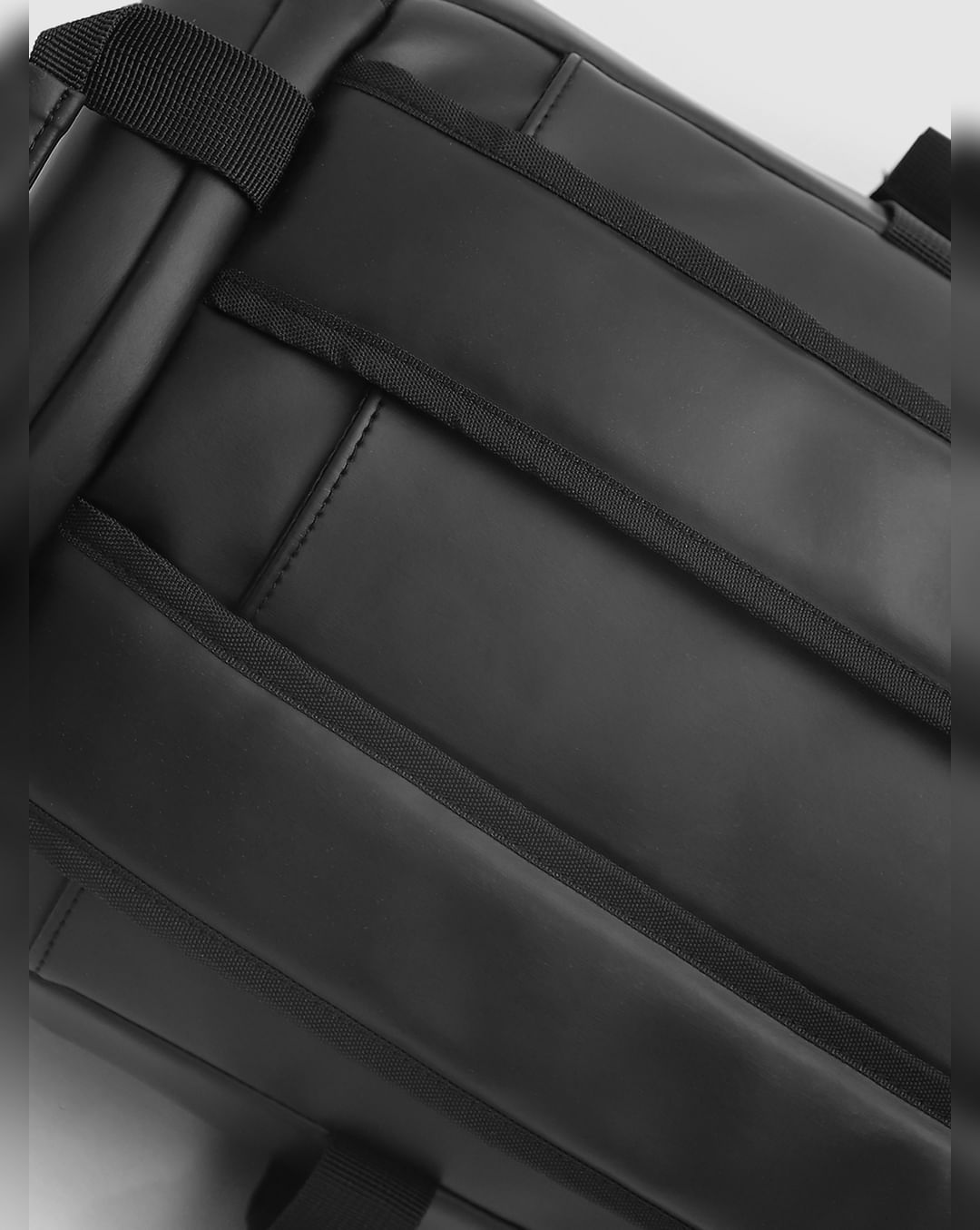 JACK & JONES BLACK HARD SHELL PU DUFFLE BAG