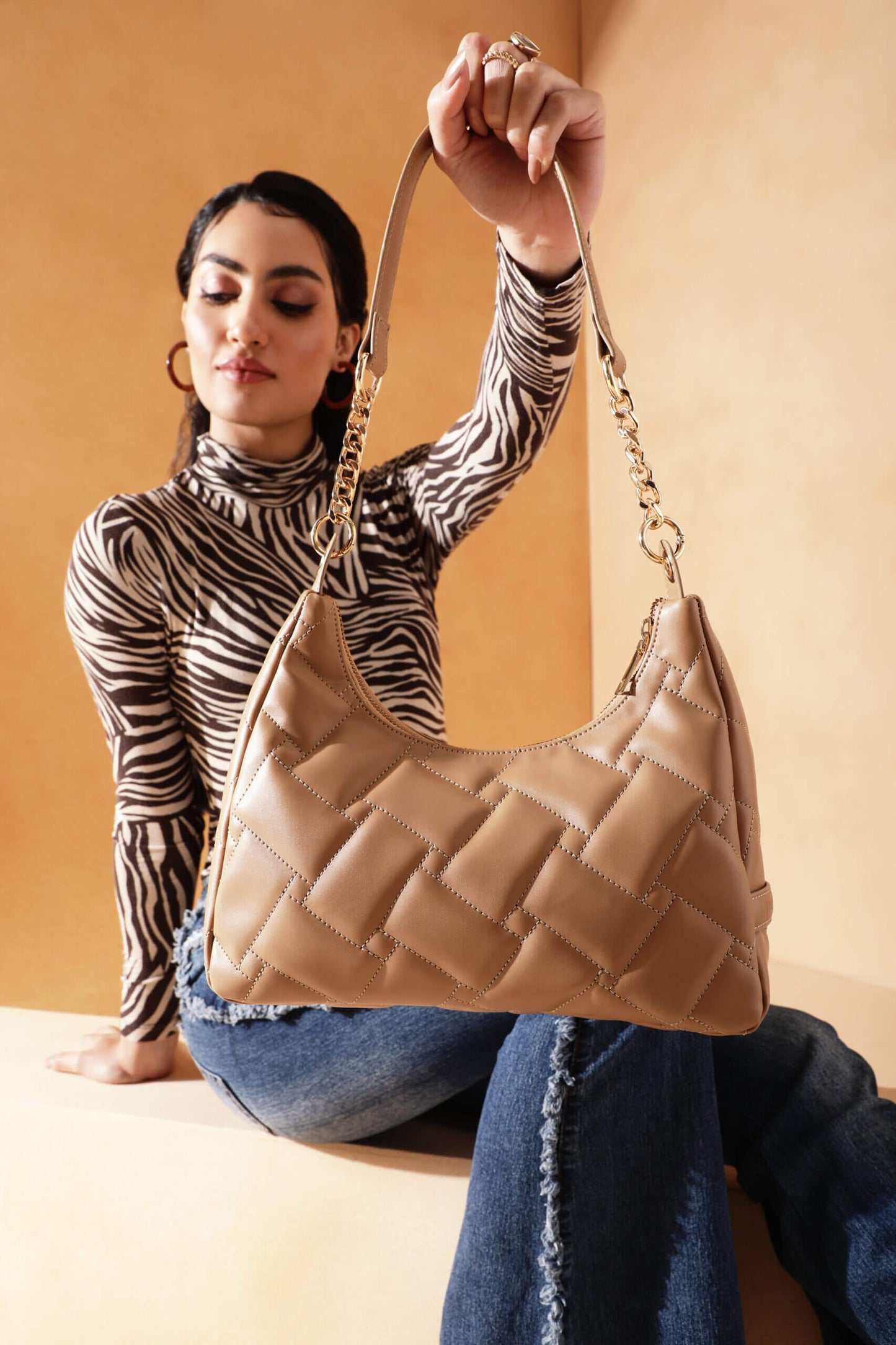 Poetry Flaxen quilted shoulder bag
