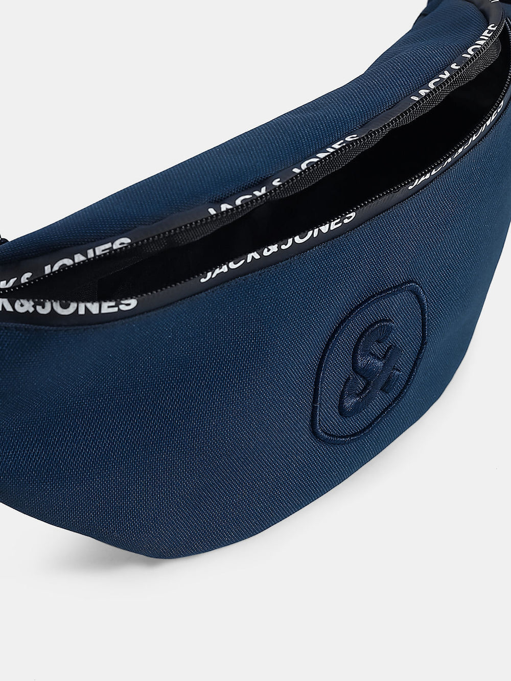 NAVY BLUE LOGO PRINT BUMBAG