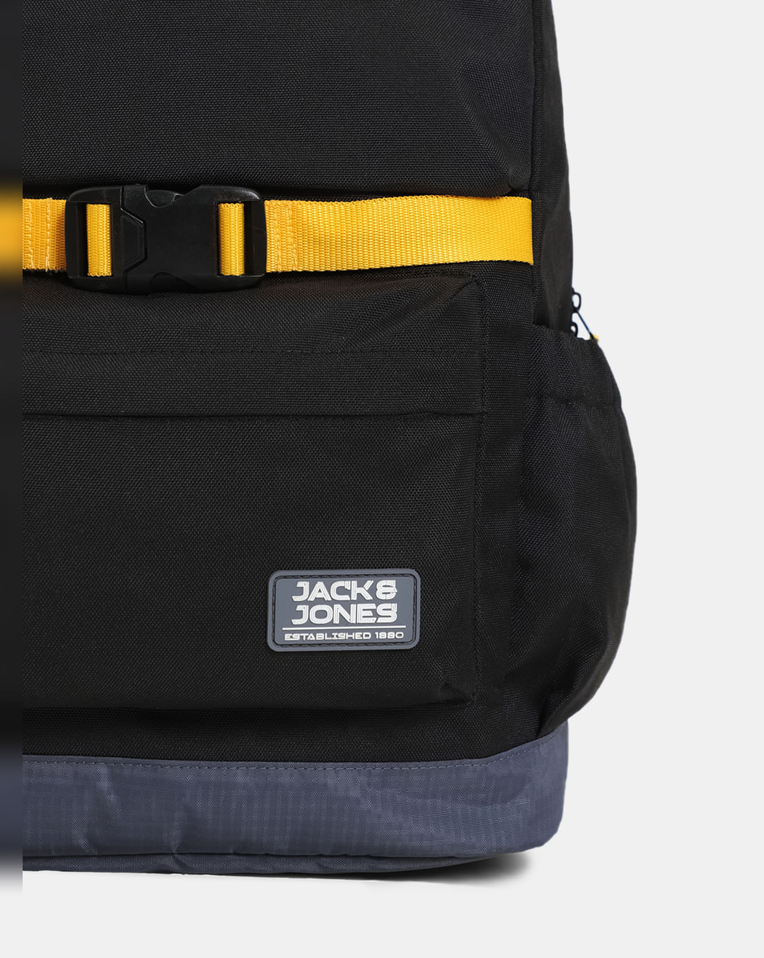 JACK & JONES BLACK & YELLOW BACKPACK