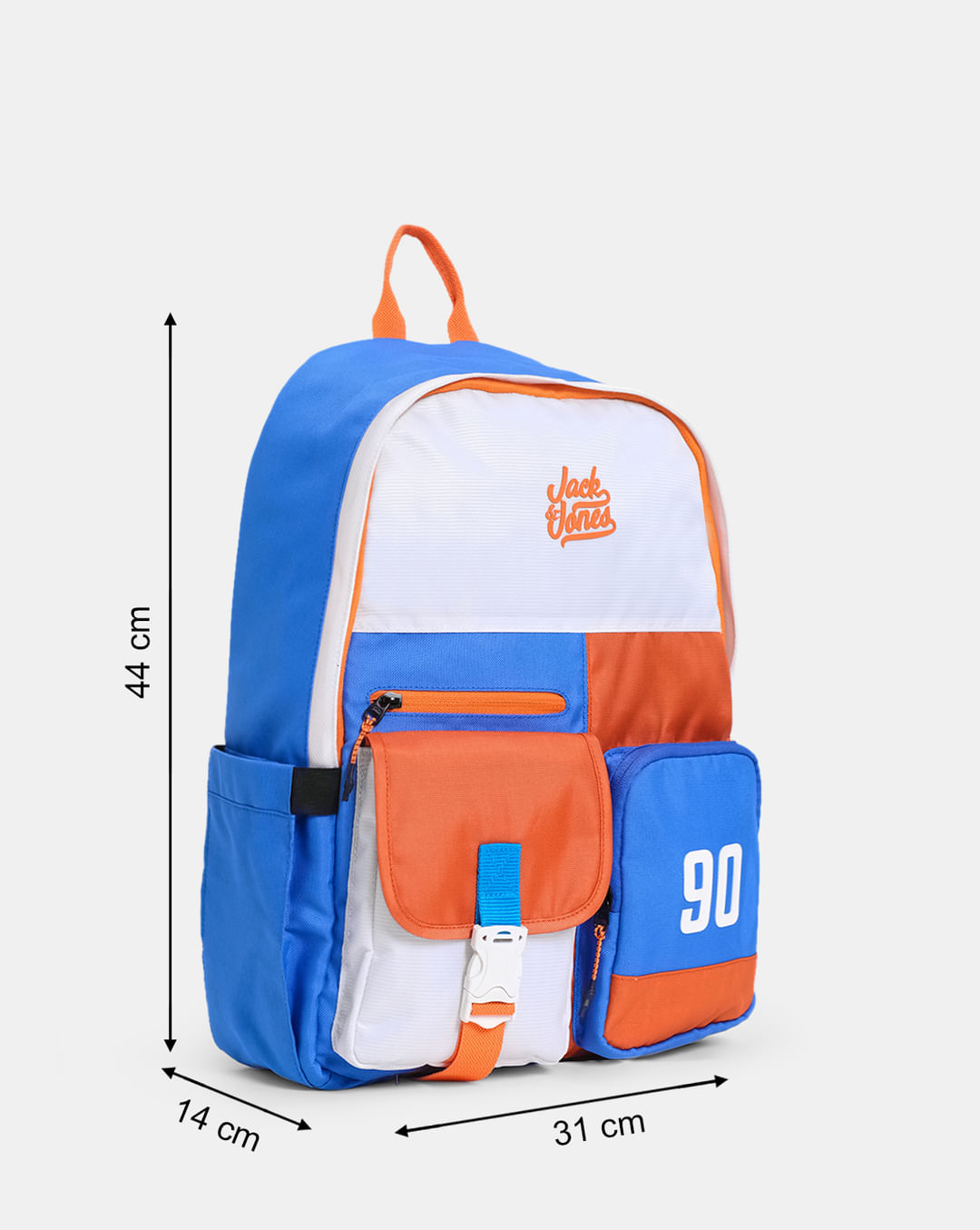 JACK & JONES ORANGE COLOURBLOCKED BACKPACK