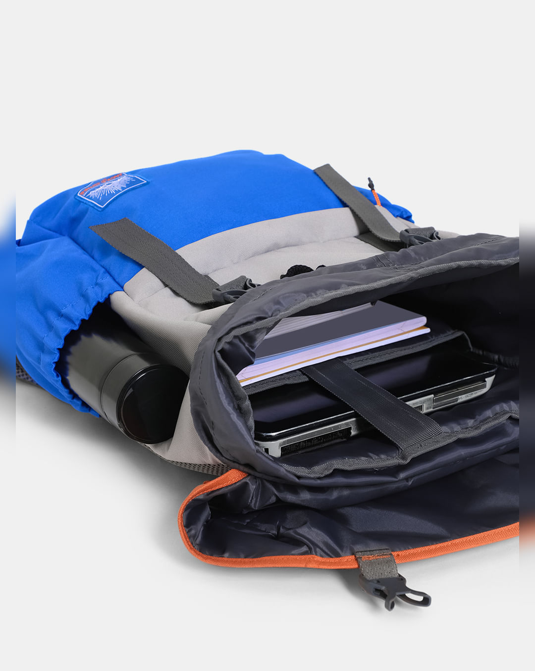 JACK & JONES ORANGE COLOURBLOCKED UTILITY BACKPACK