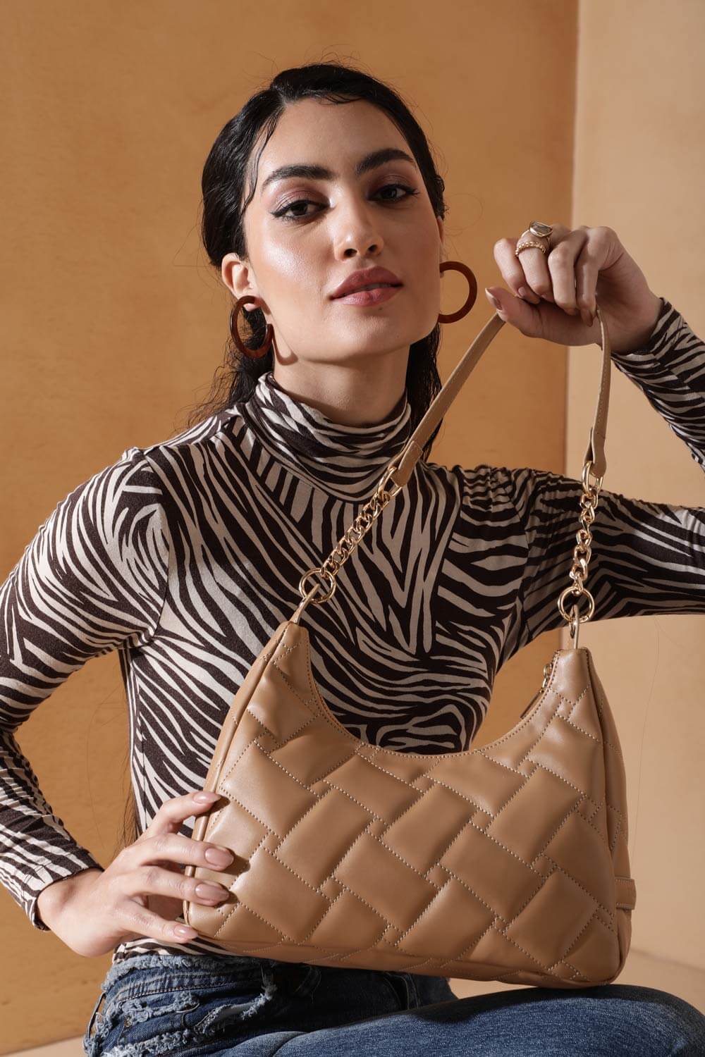 Poetry Flaxen quilted shoulder bag