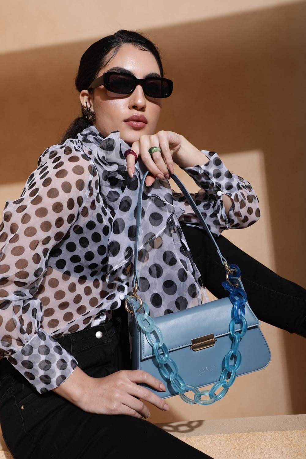 Poetry Adriatic blue shoulder bag
