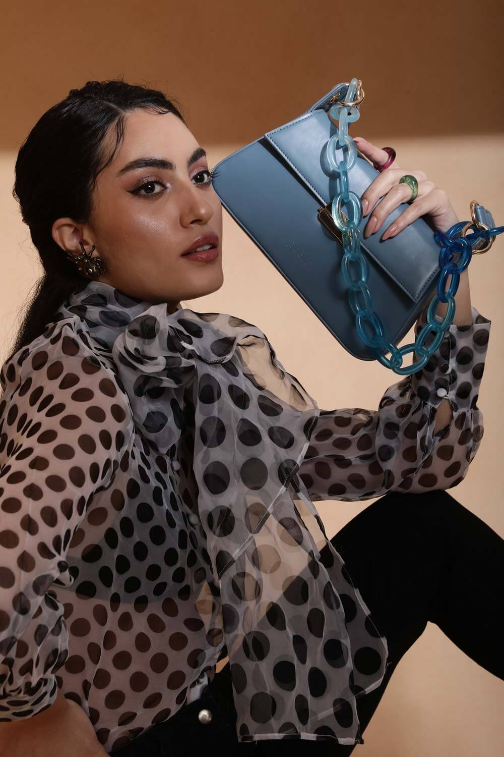 Poetry Adriatic blue shoulder bag
