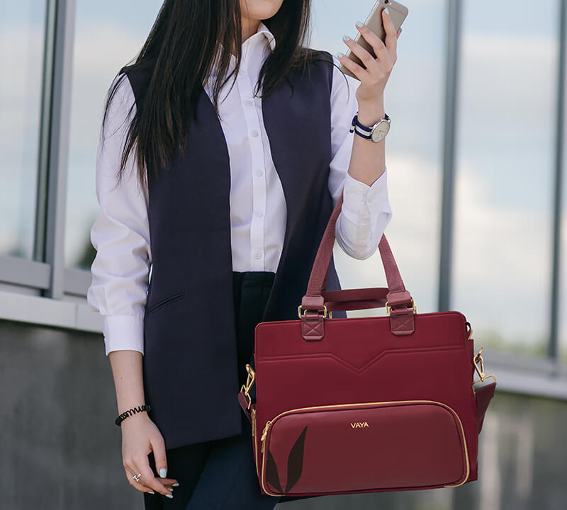 Zaelia - Work-to-Weekend Tote - Burgundy
