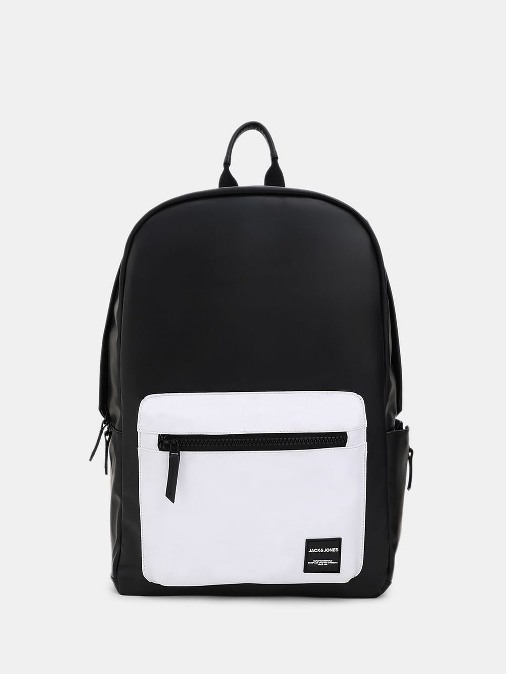 BLACK COLOURBLOCKED LAPTOP BACKPACK