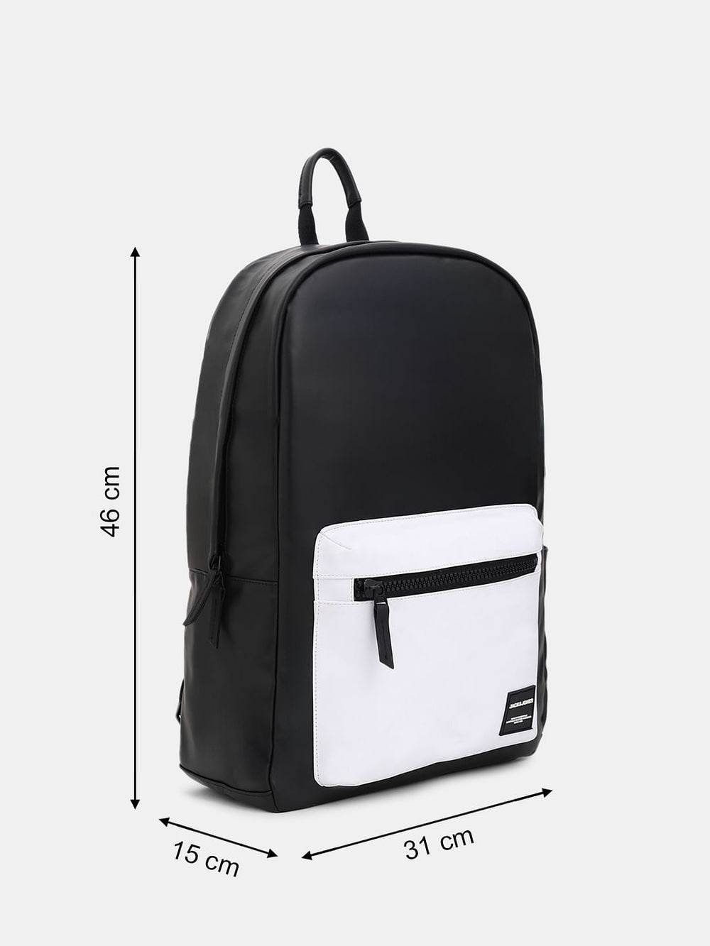 BLACK COLOURBLOCKED LAPTOP BACKPACK