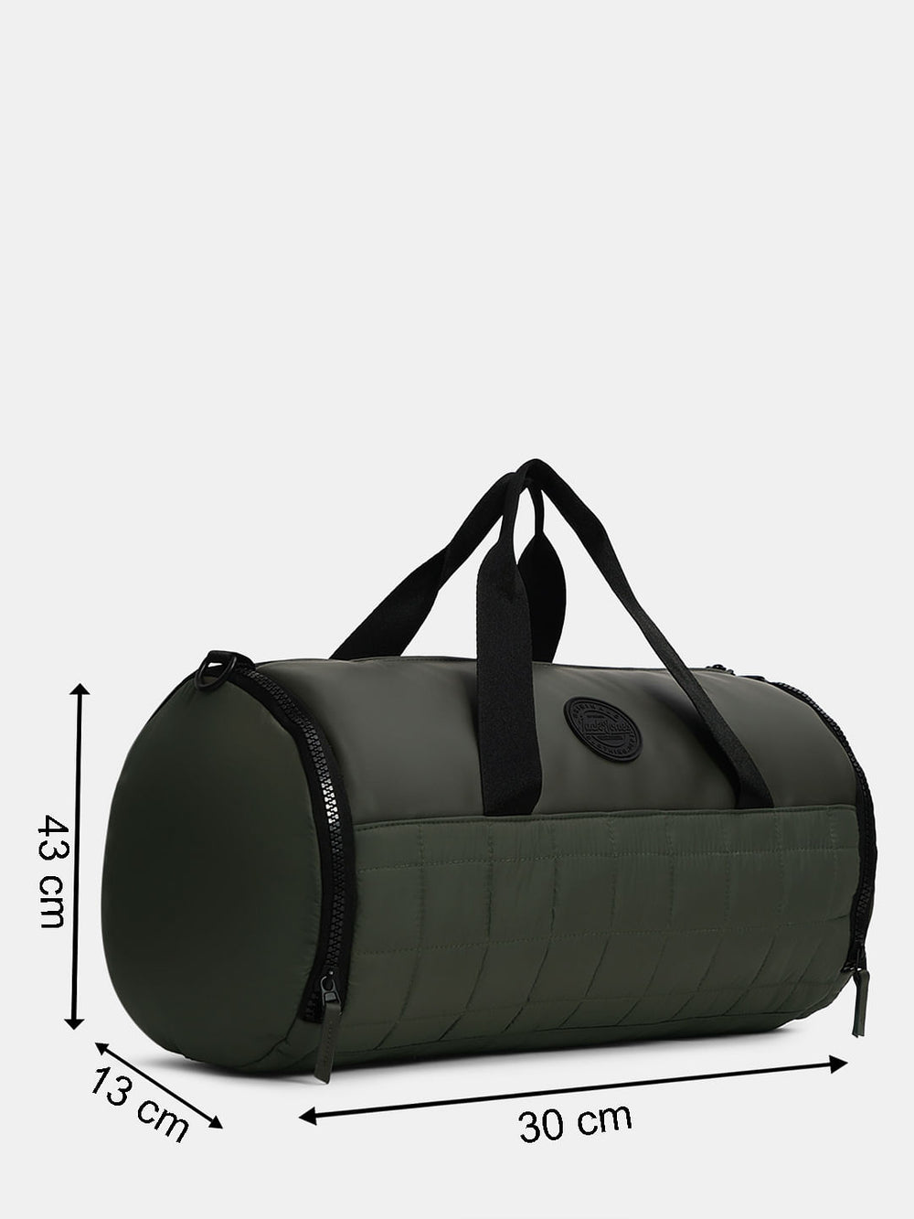 OLIVE GREEN QUILTED DUFFLE BAG