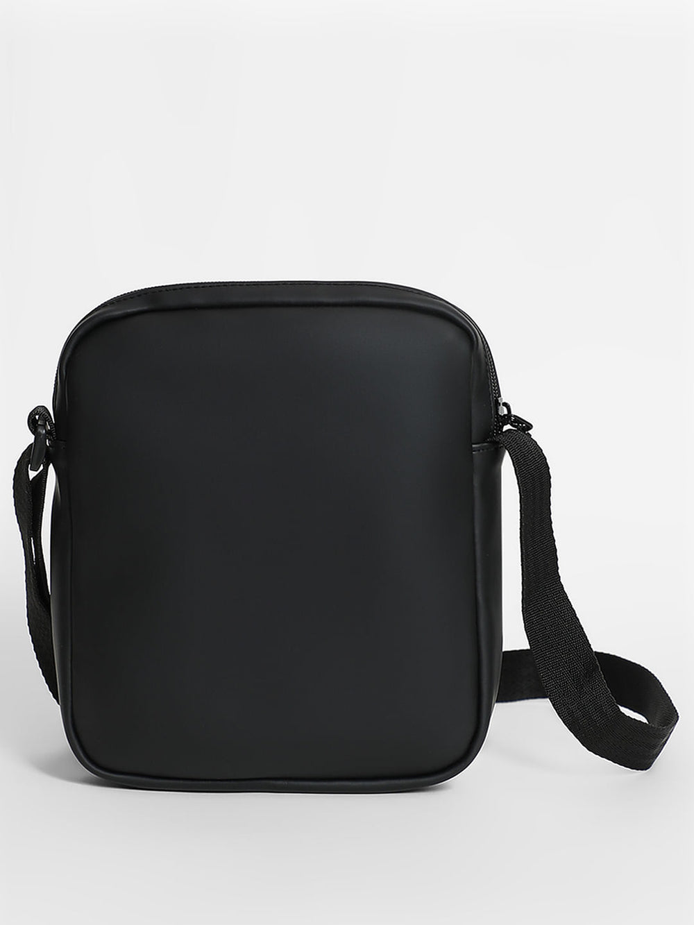 BLACK LOGO PRINT SLING BAG