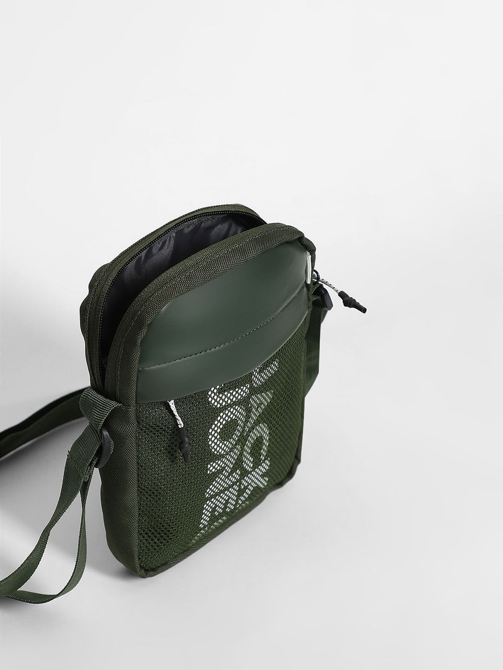 GREEN LOGO PRINT SLING BAG