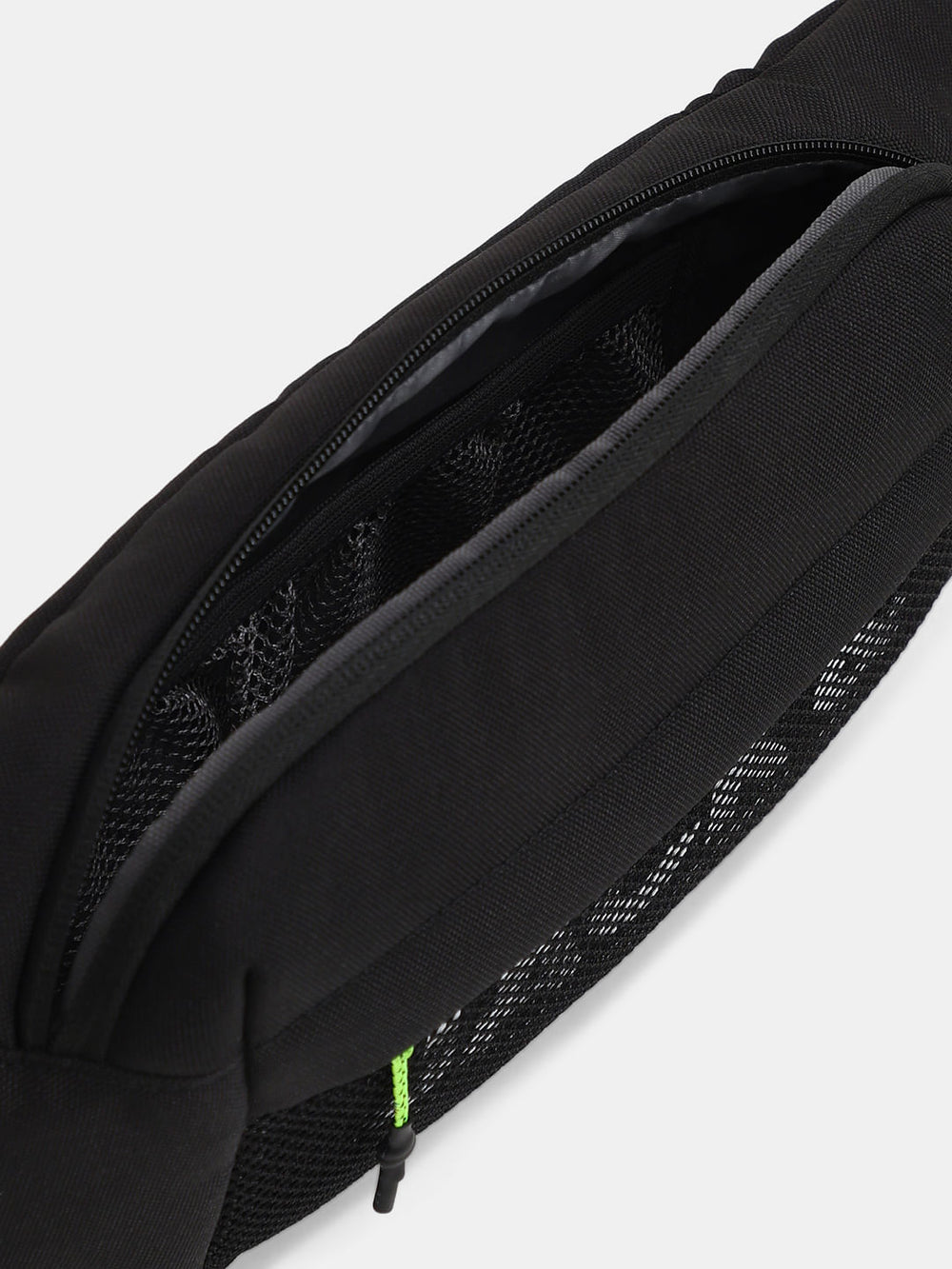 BLACK MESH LOGO PRINT BUMBAG