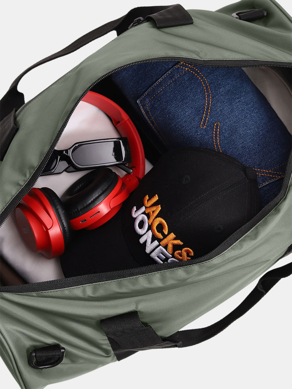 DARK GREY POLYESTER DUFFLE BAG