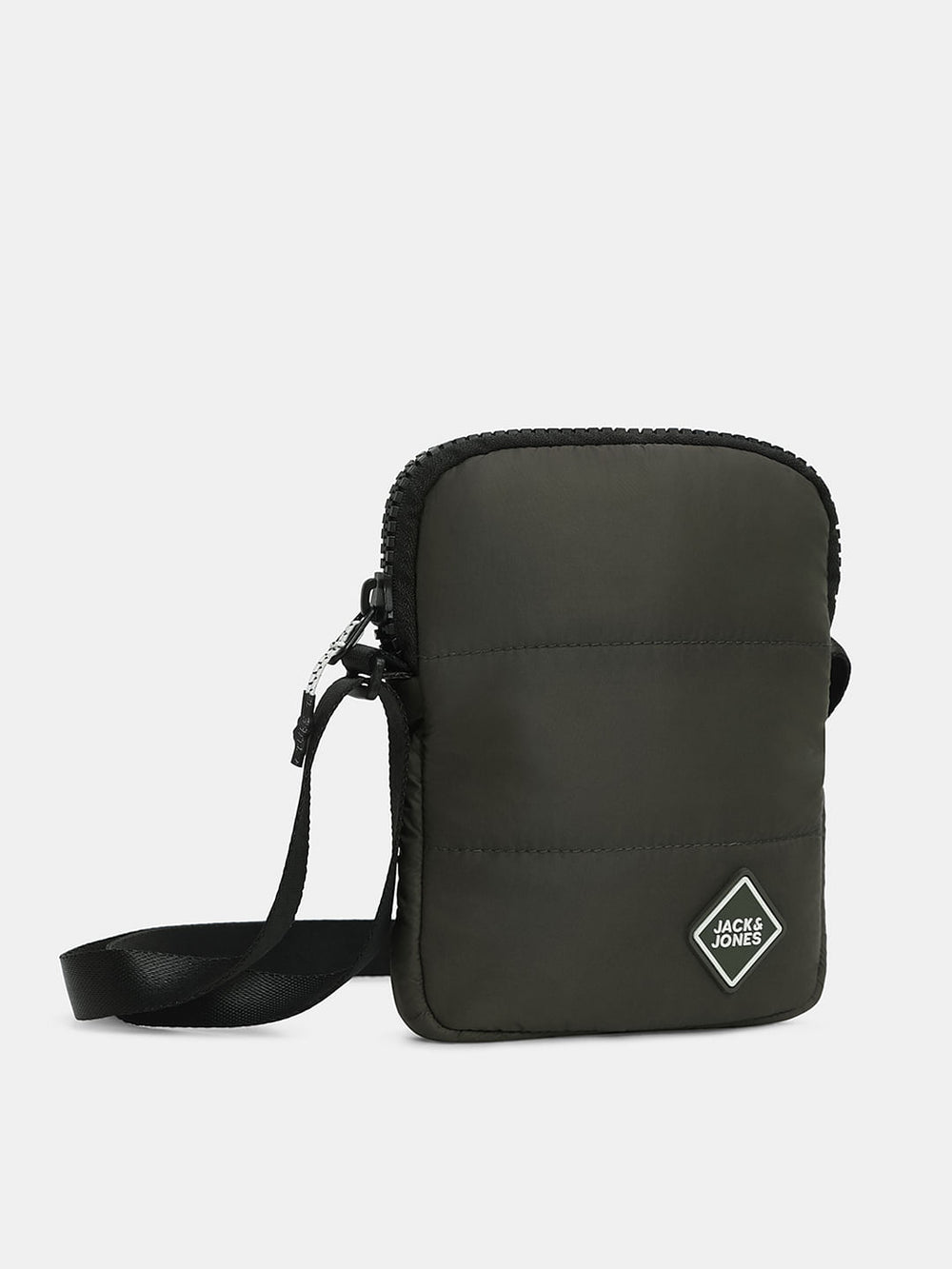 OLIVE GREEN QUILTED SLING BAG