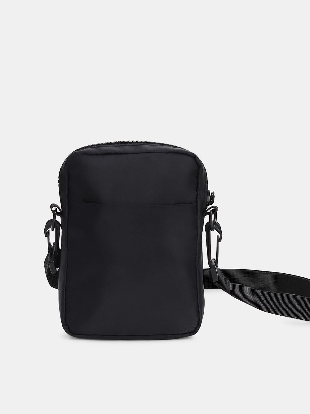 BLACK LOGO PRINT SLING BAG