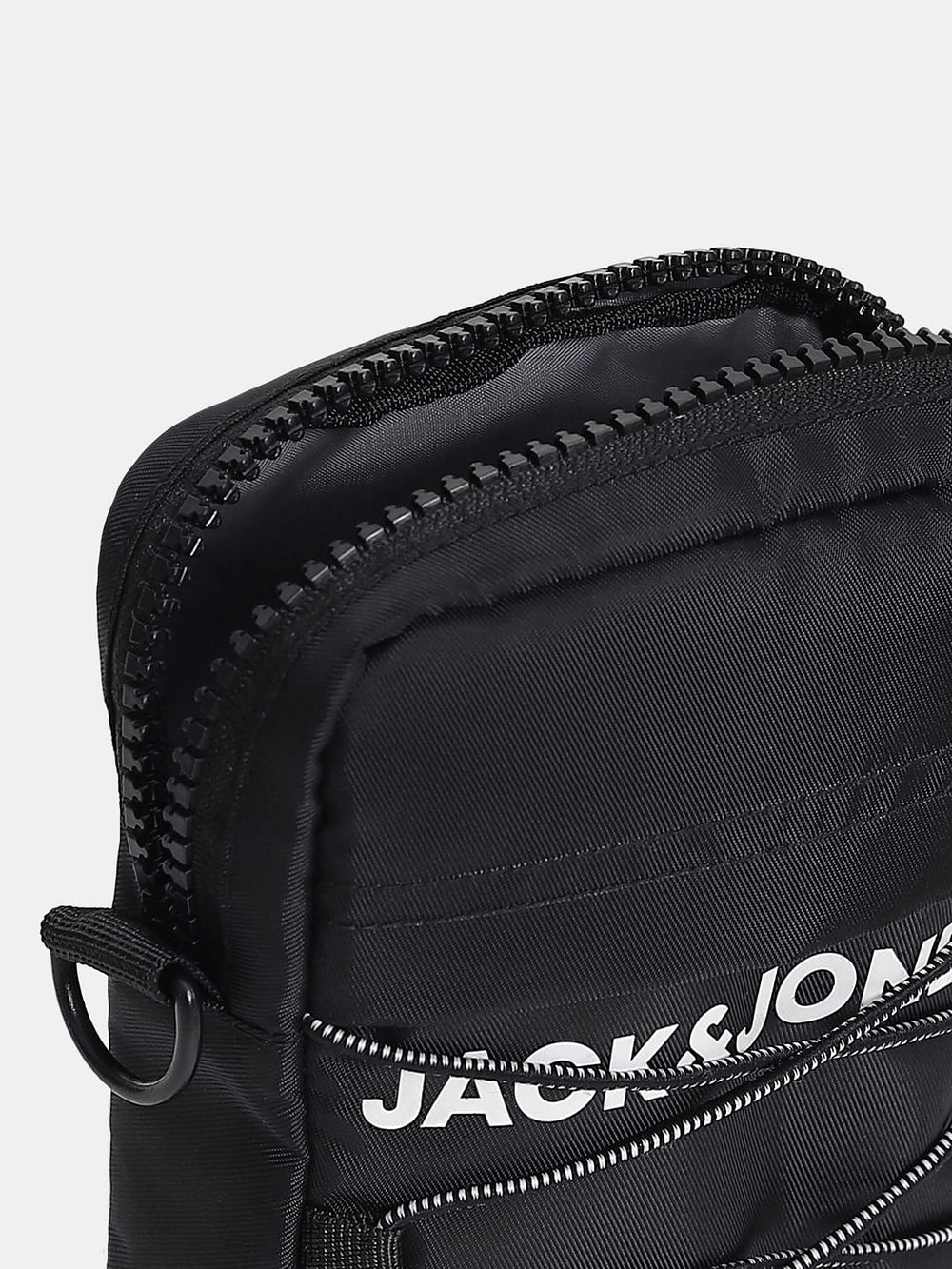 BLACK LOGO PRINT SLING BAG