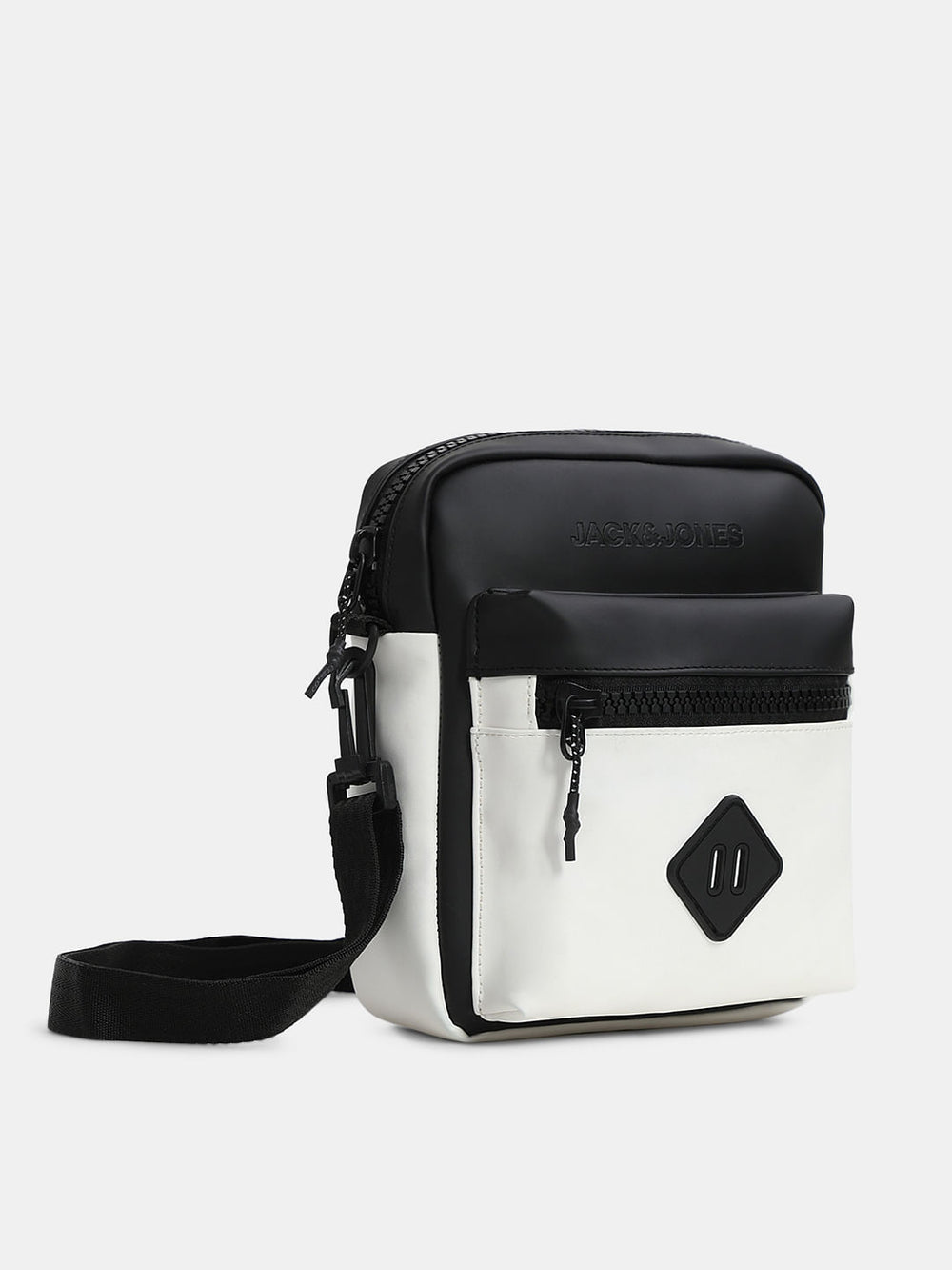 BLACK COLOURBLOCKED SLING BAG
