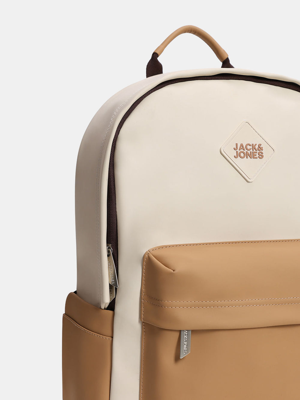 BEIGE COLOURBLOCKED BACKPACK