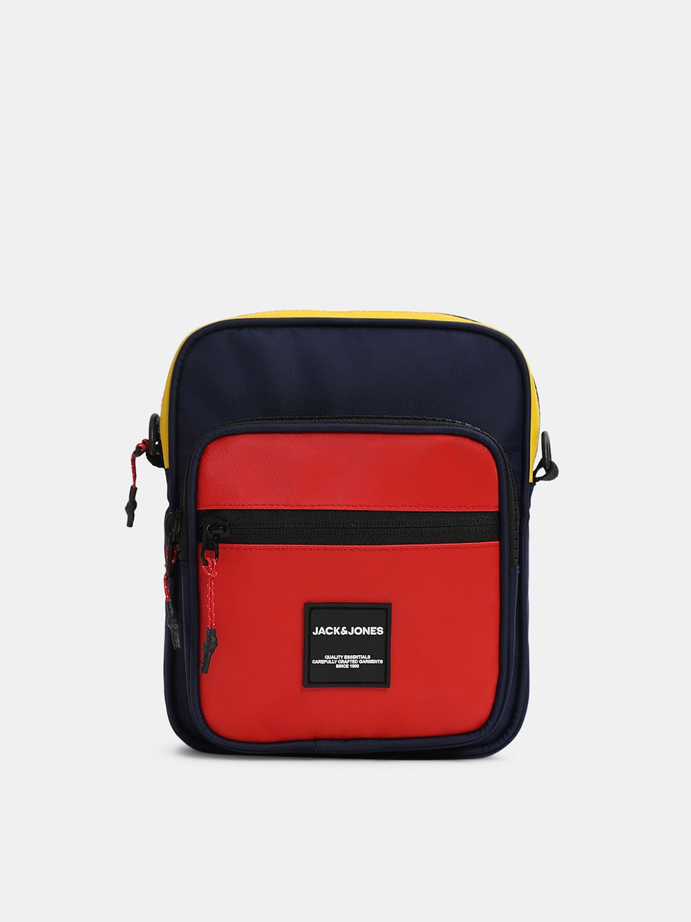 BOLD RED COLOURBLOCKED SLING BAG
