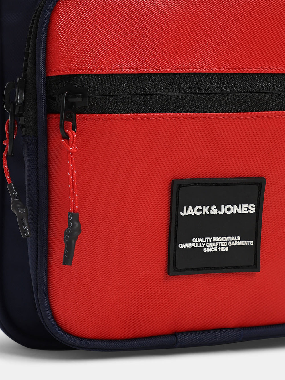 BOLD RED COLOURBLOCKED SLING BAG