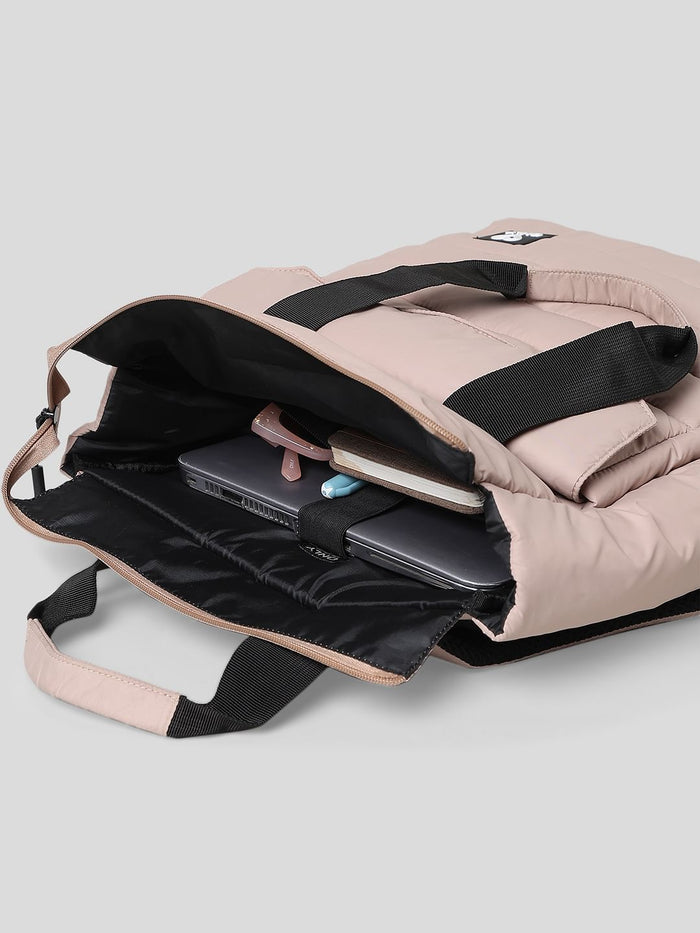 Beige Puffer Backpack