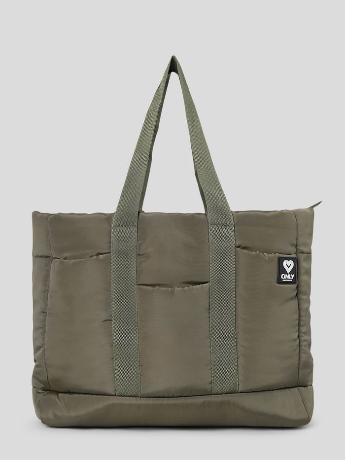 Olive Puffer Tote Bag