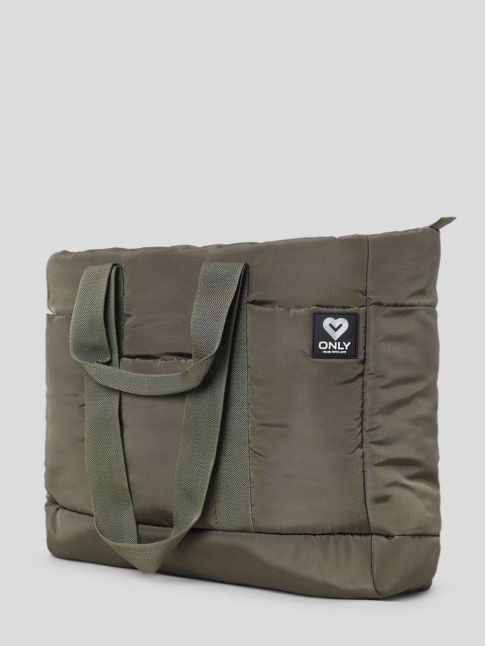 Olive Puffer Tote Bag