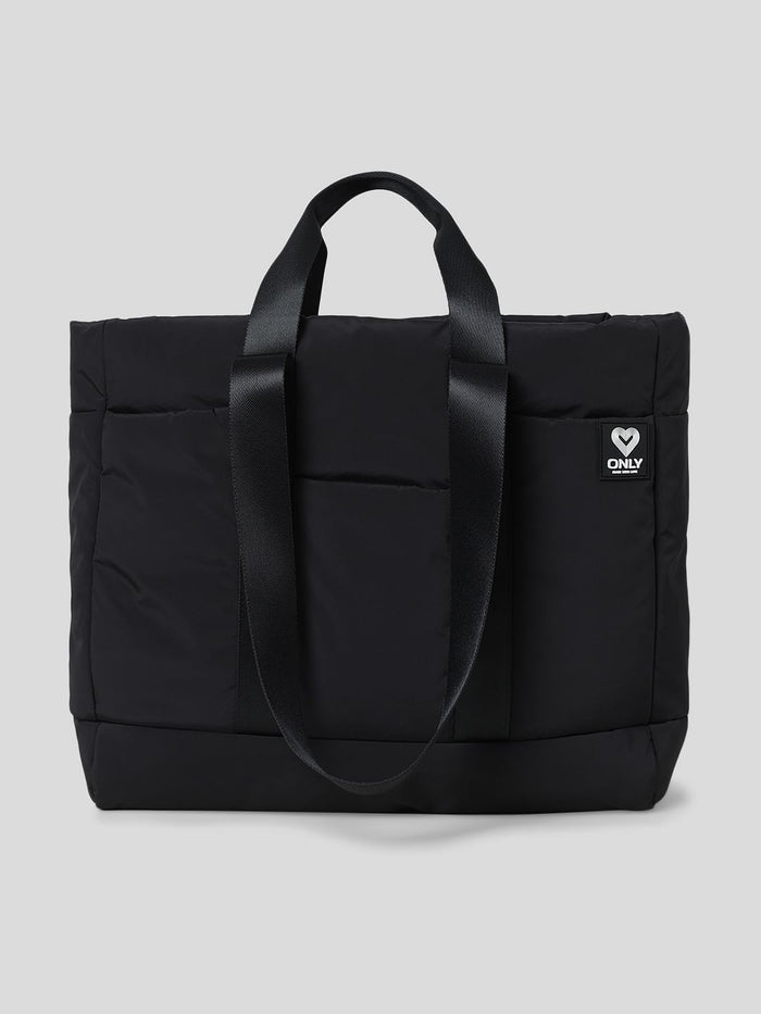 Black Quilted Puffer Tote Bag