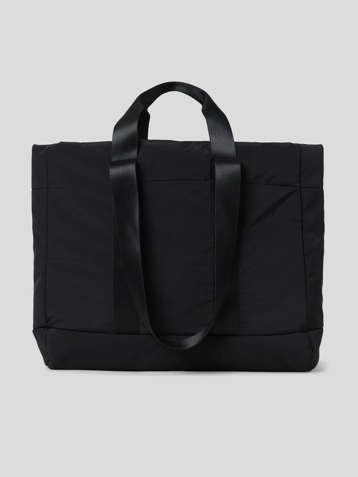 Black Quilted Puffer Tote Bag