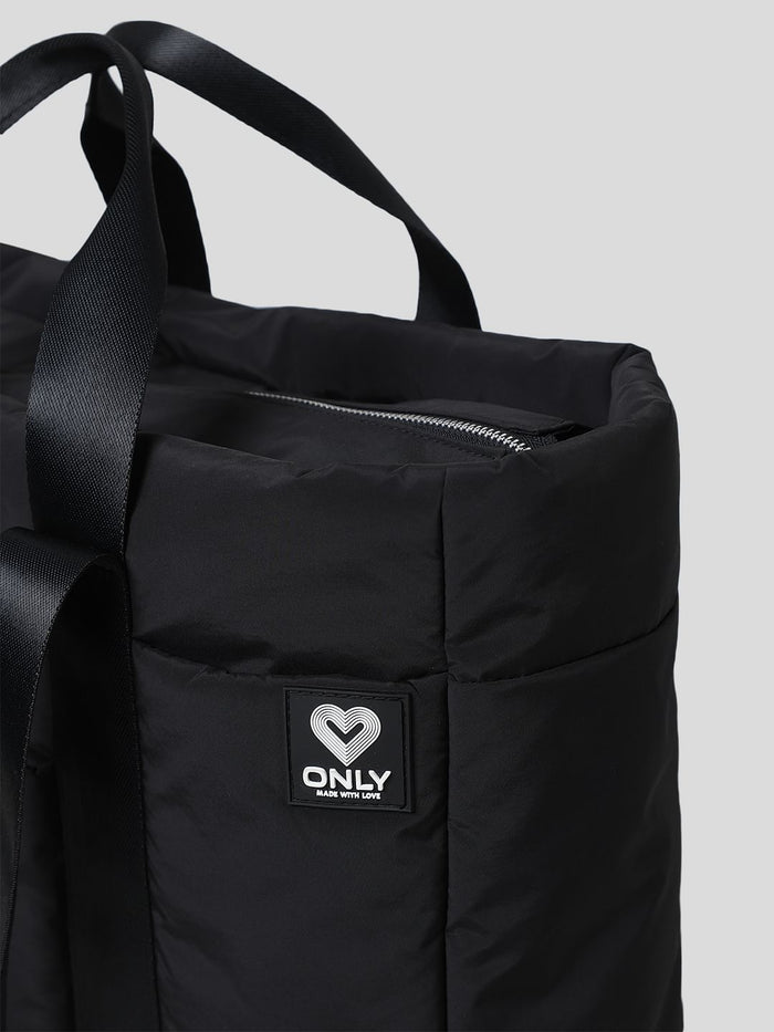 Black Quilted Puffer Tote Bag