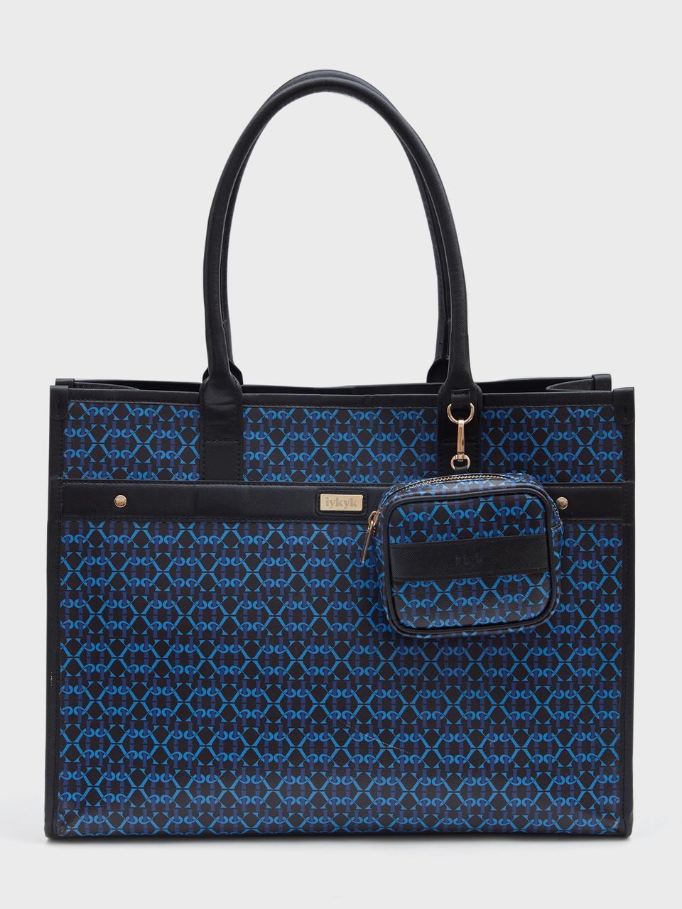 Avery Classic Blue Monogram Print Tote Bag