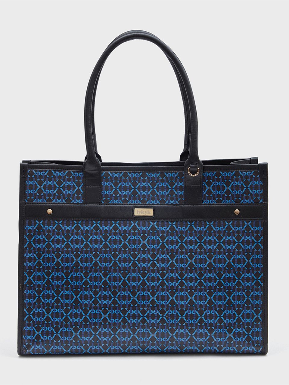 Avery Classic Blue Monogram Print Tote Bag