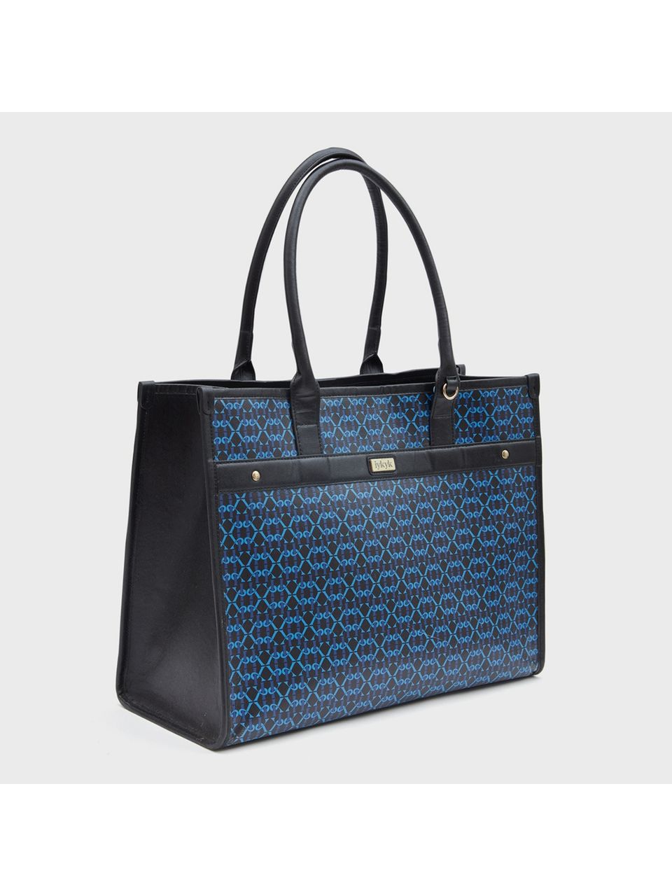 Avery Classic Blue Monogram Print Tote Bag