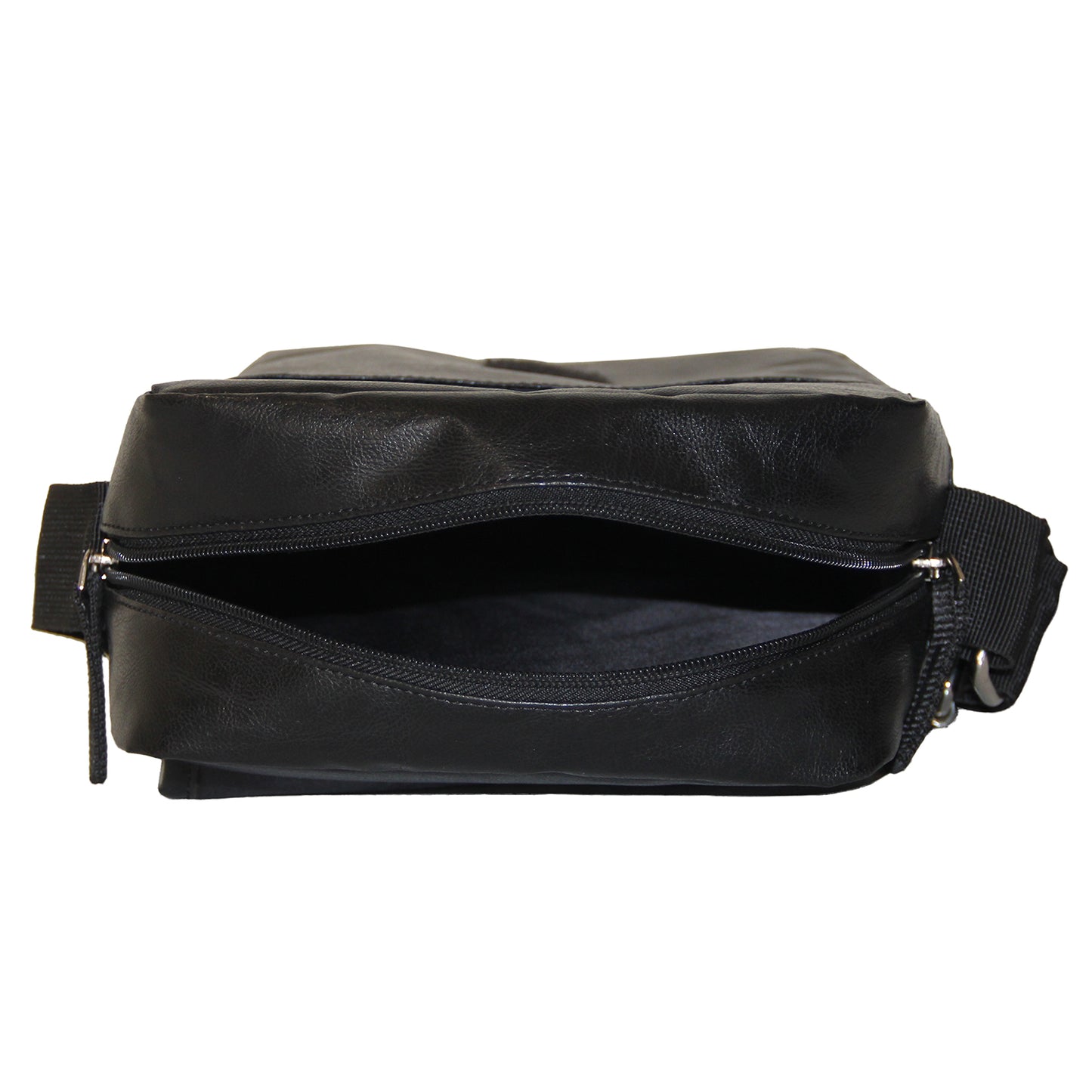 Black Faux Leather Sling Bag-I