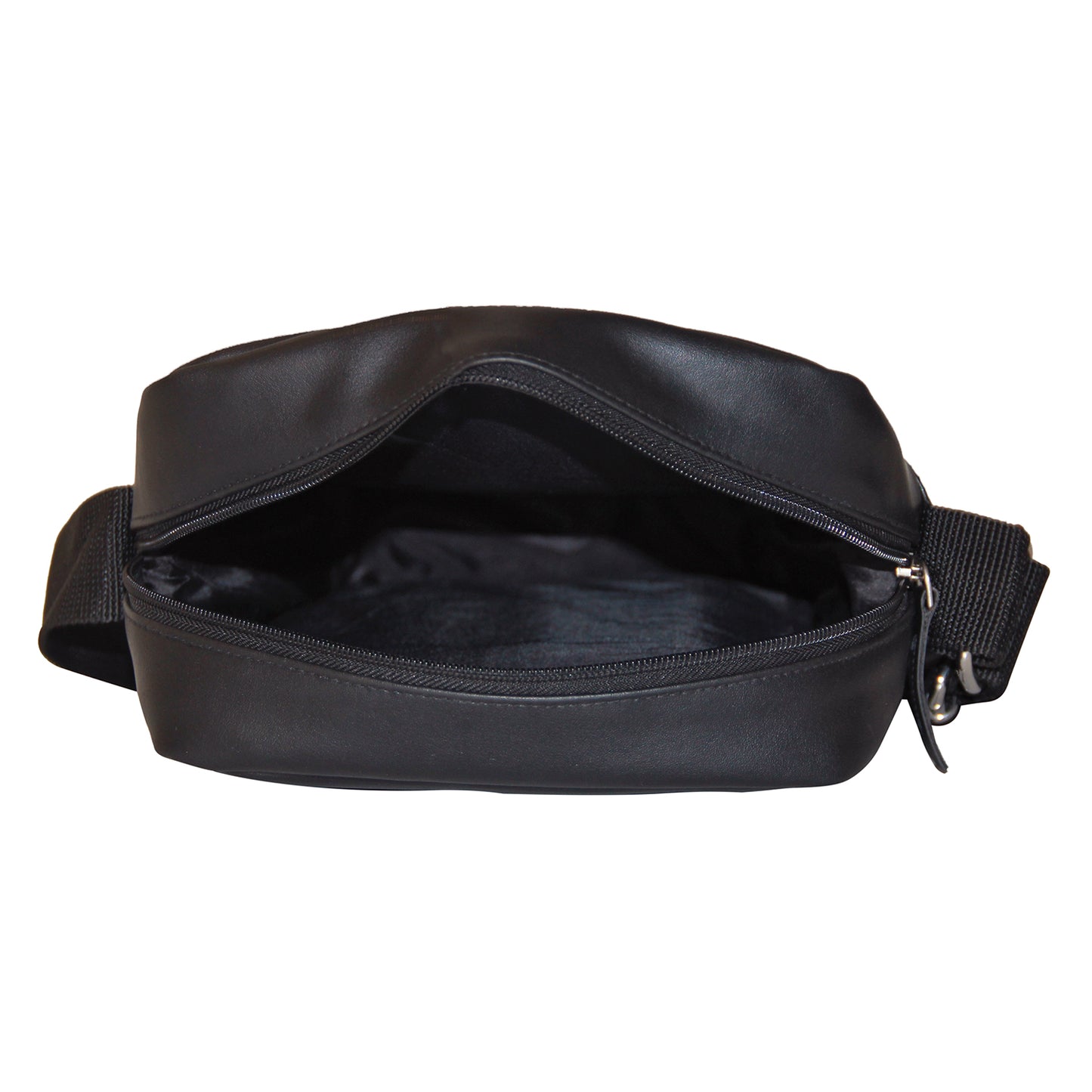 Black Faux Leather Sling Bag