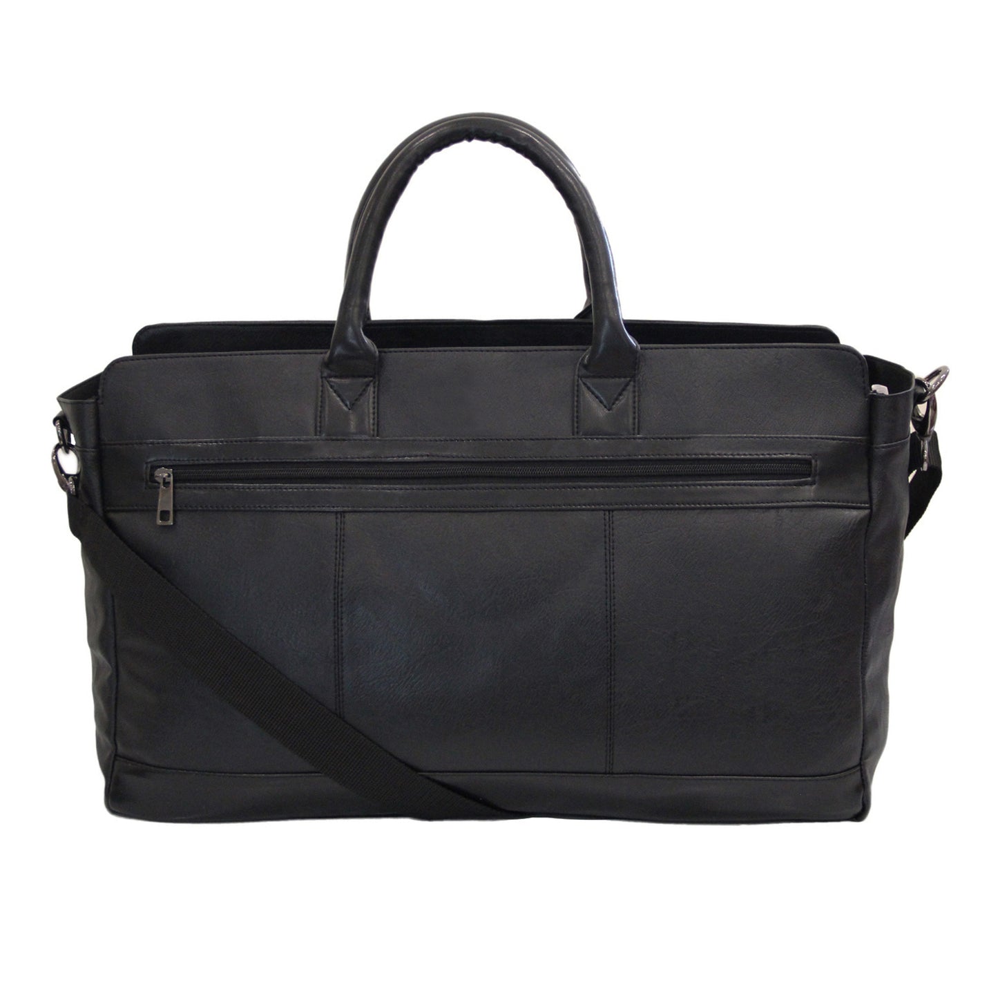 Black Premium Faux Leather Duffle