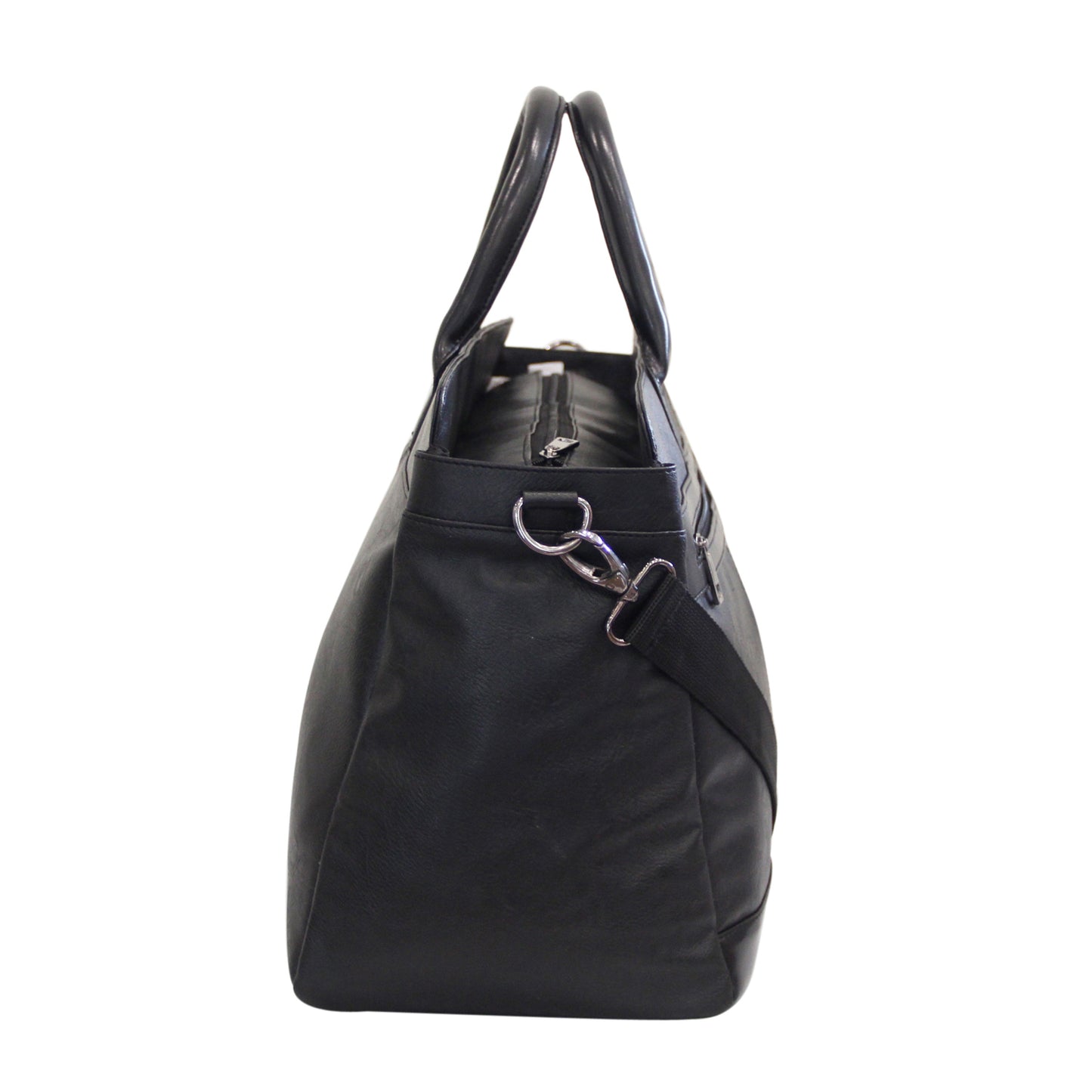 Black Premium Faux Leather Duffle