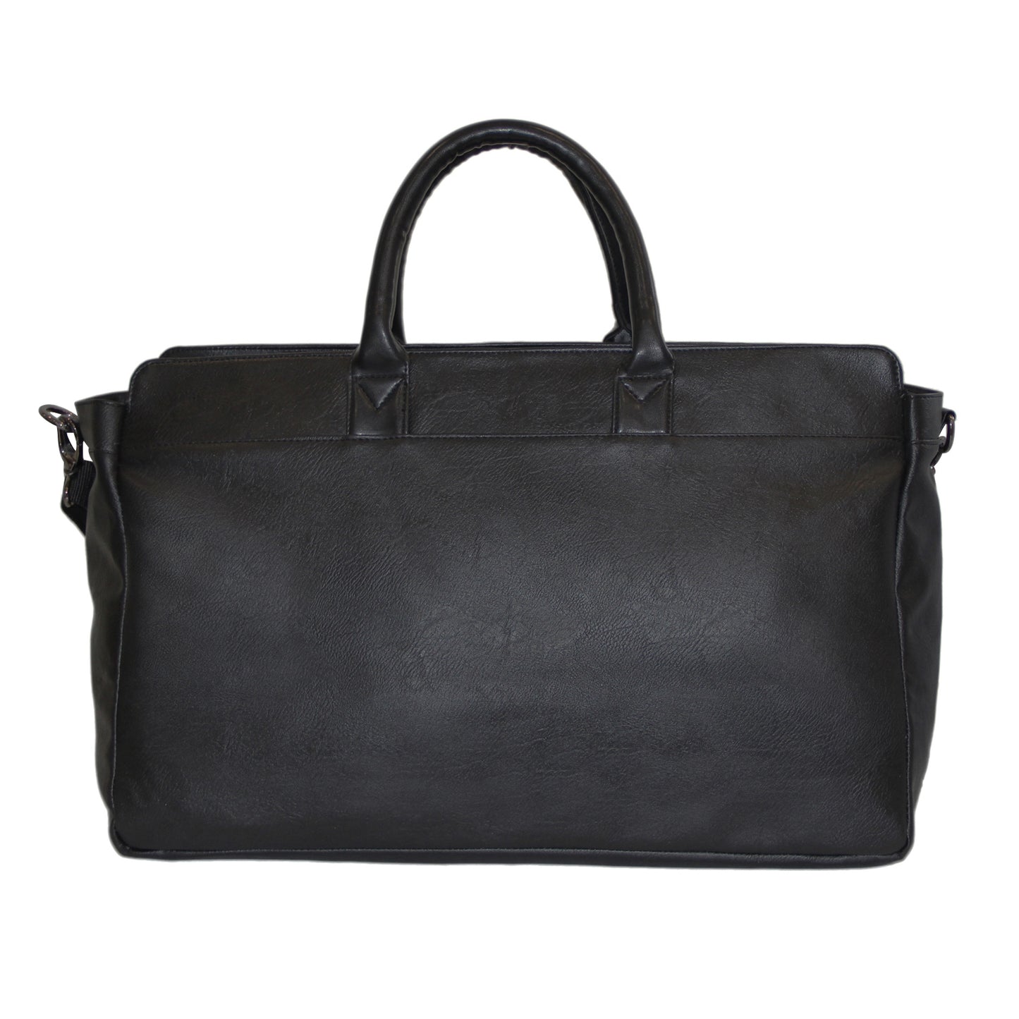 Black Premium Faux Leather Duffle